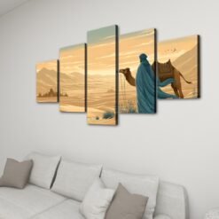 tableau oriental désert décor gris coté