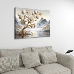 Tableau Magnolia salon coté