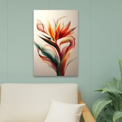 tableau fleurs feuilletées salon