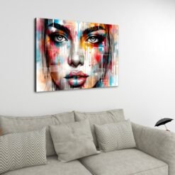 tableau moderne street art femme salon coté
