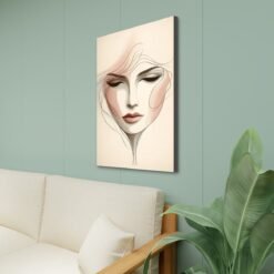 toile murale minimaliste visage abstrait