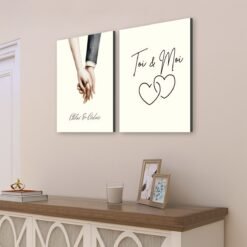 tableau couple salon coté Mariage personnalisé prénoms