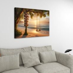 tableau salon coté belle plage prenoms personnalisés