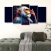 tableau singe pop art 5 panneaux décoration