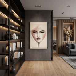 tableau visage minimaliste décoration moderne